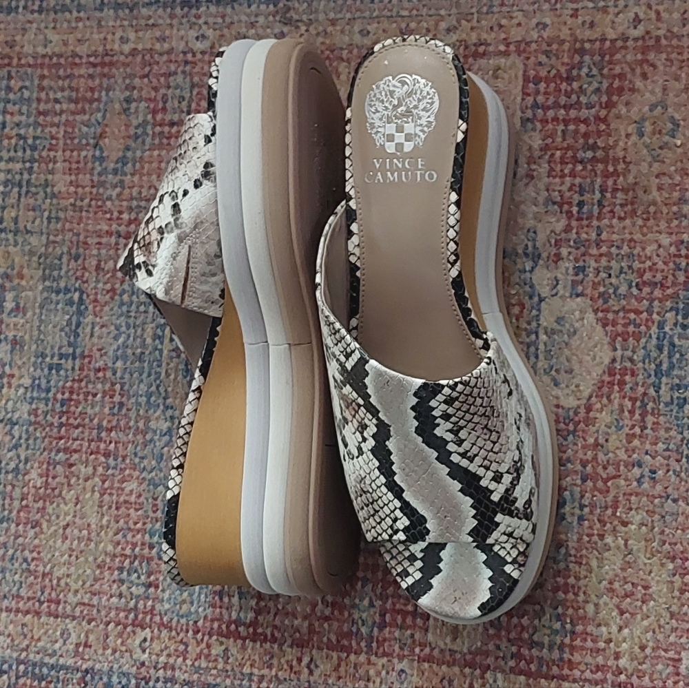 Vince Camuto Python Print Wedges